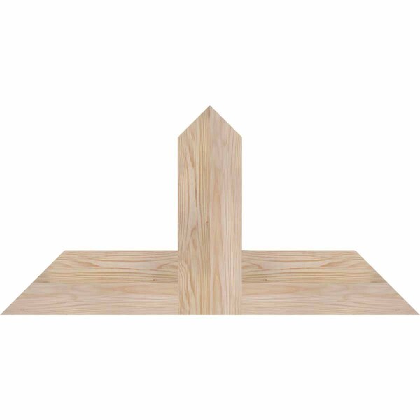 Ekena Millwork Portland Smooth Timber Gable Bracket, Douglas Fir, 36"W x 18"H x 1 1/2"D x 5 1/2"F, 12/12 Pitch GBW036X18X0206POR00SDF - main